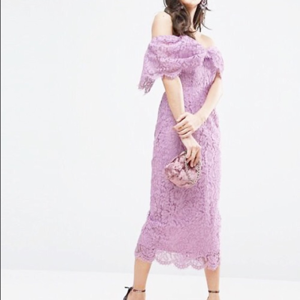 NWT Lace Off Shoulder Pencil Dress